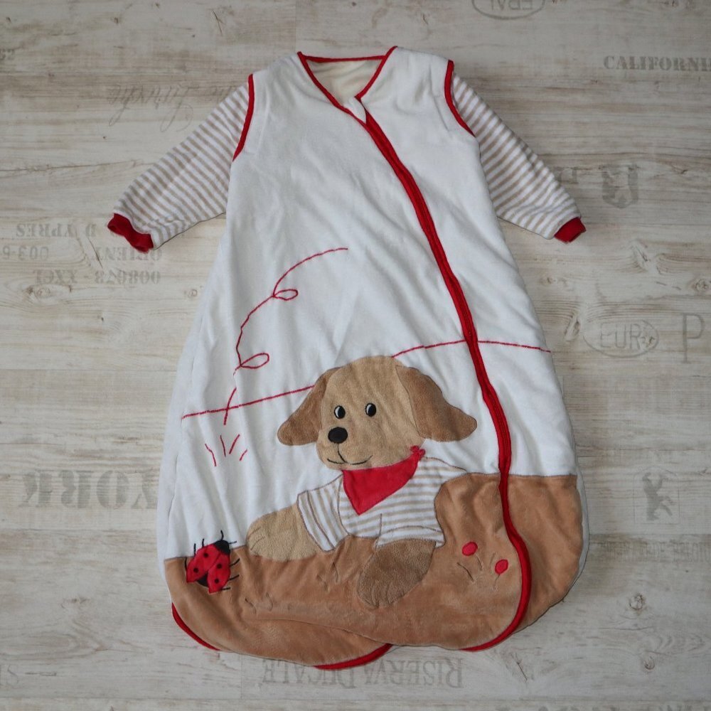 Sterntaler Sleep Sack Bag Baby Toddler 90 cm 6M-18M Dog Ivory Red Winter